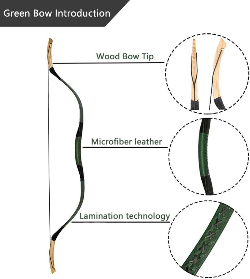 AF Bow&Arrow AF Archery Fiberglass Recurve Bow, 53" Traditional Horse Bow, Mounted Archery and Precision Shooting,Suitable for Entry Into Adults Youth Beginners Enthusiasts and Hunting, 20-60 lbs - Image 4